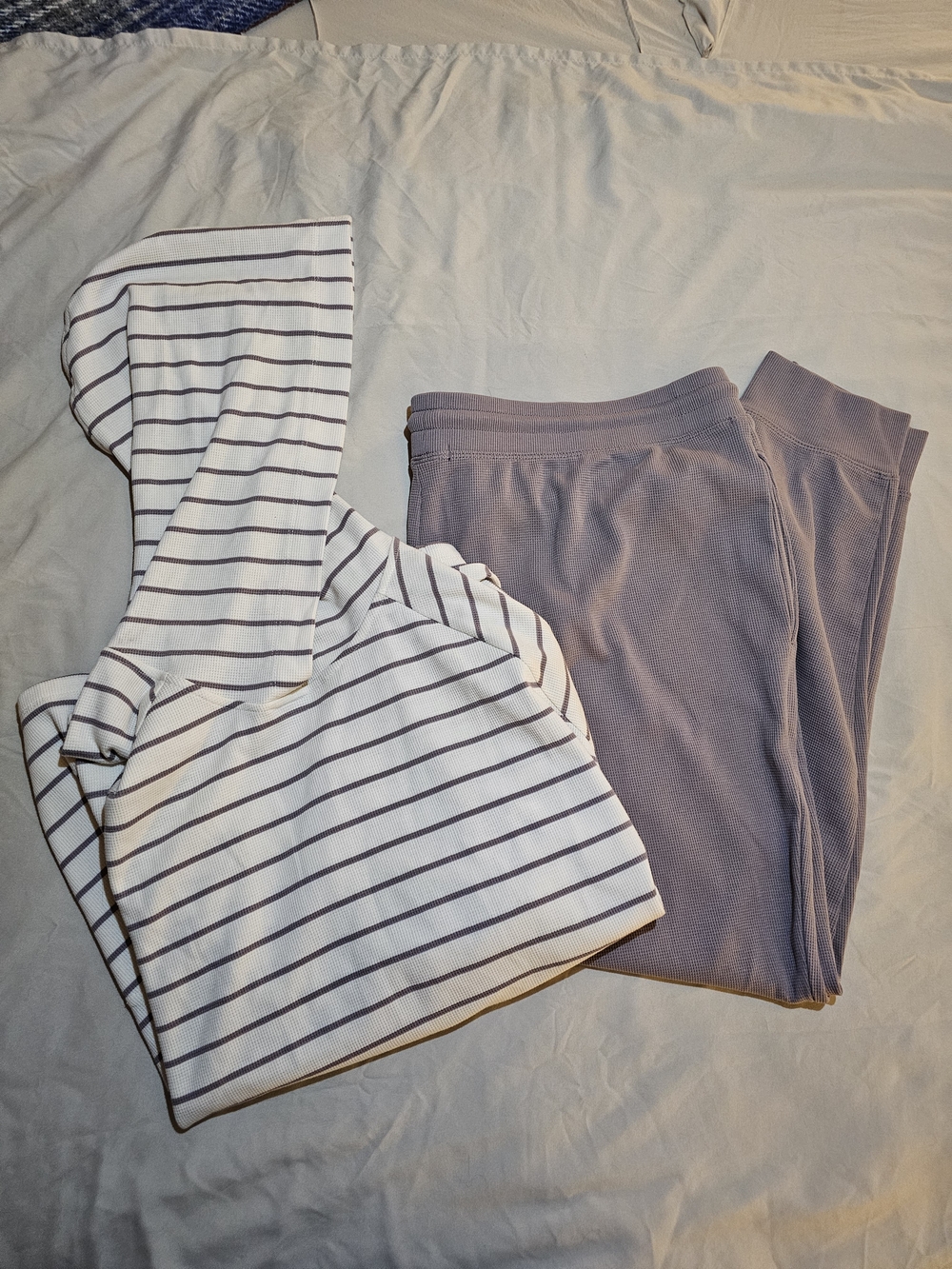 Max & Mia Waffle Knit Lounge Set XXL NWOT Striped Hoodie & Joggers 2Pc